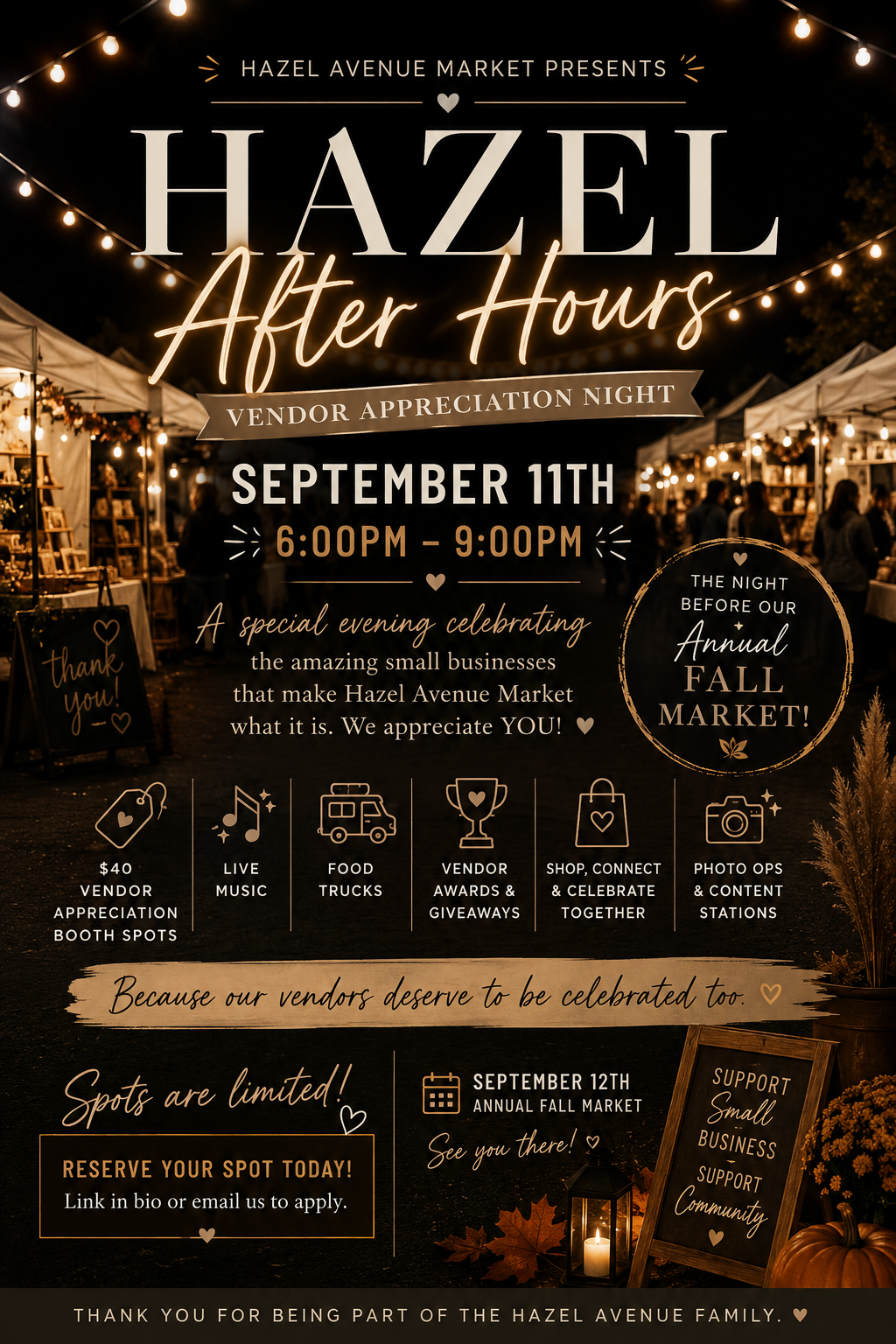 Vendor Appreciation Night Application
